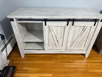 Farmhouse Barn Door TV Stand Console