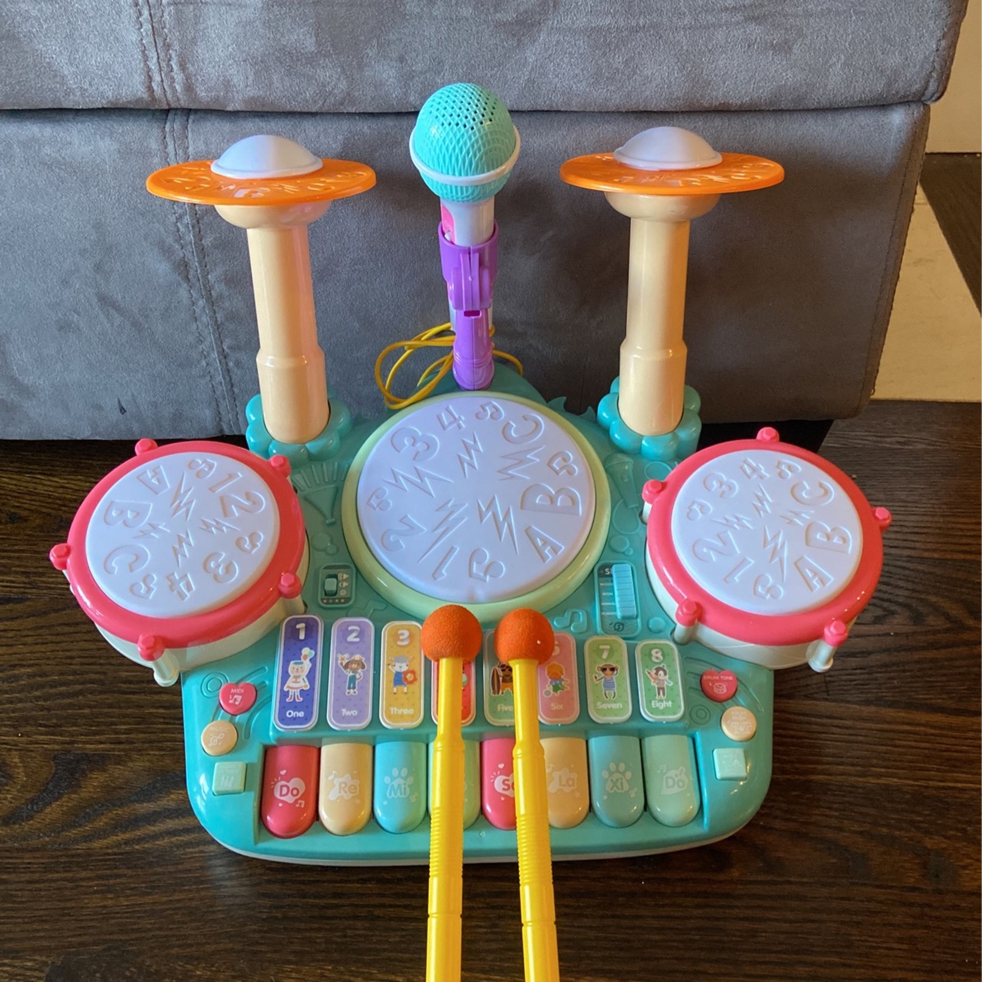 Fajiabao Drum set With Microphone And Keyboard