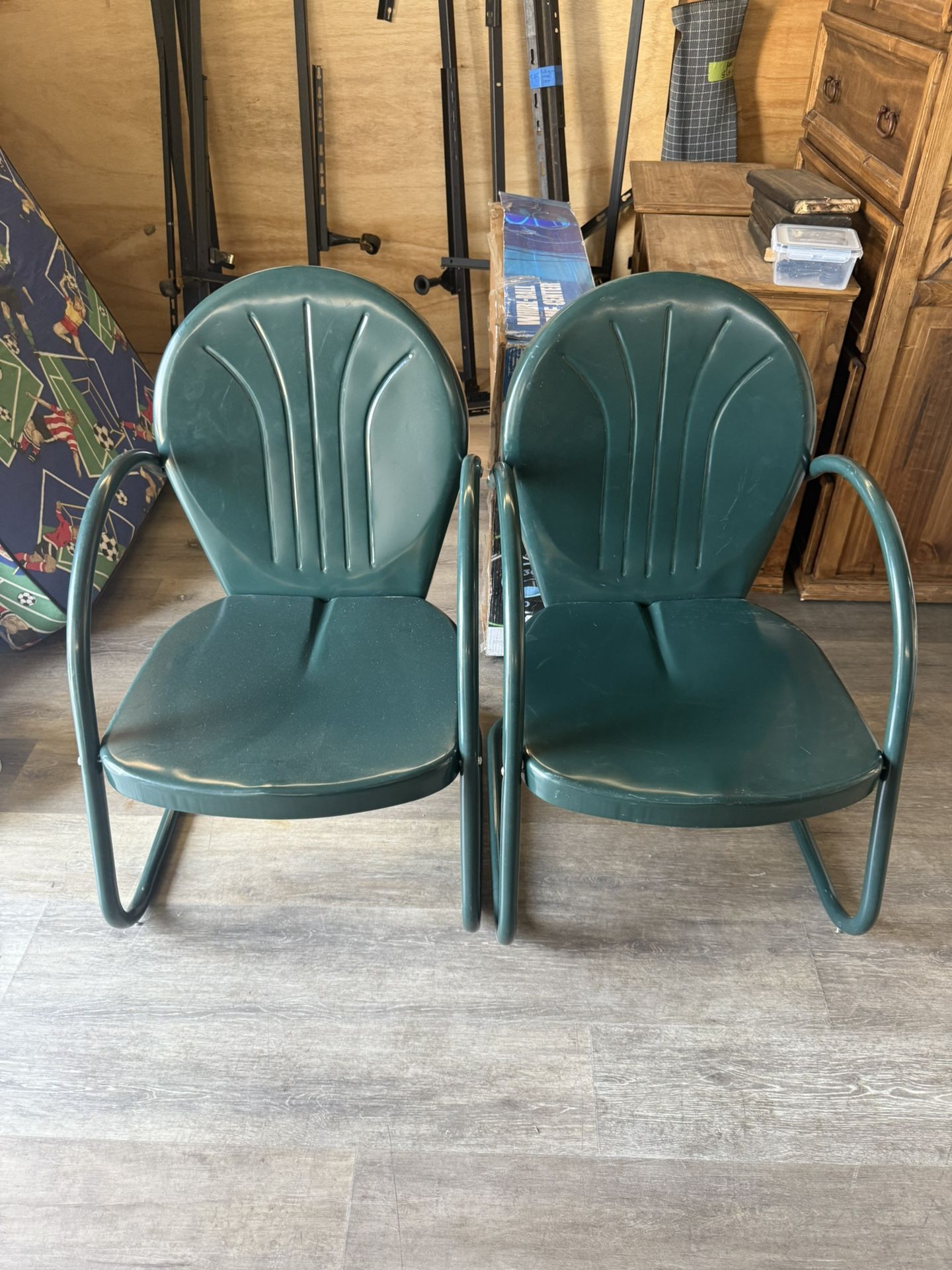 Antique metal chairs
