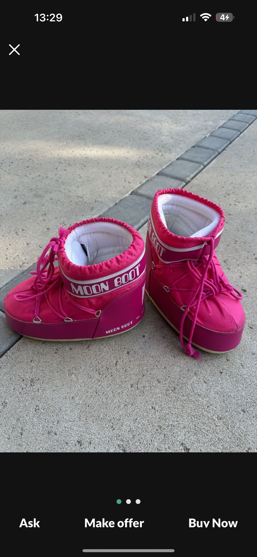 Moon Boots Hot Pink Low 8-9