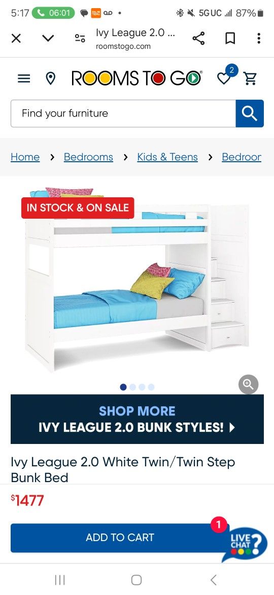 Gray Twin Bunk Beds with Staircase