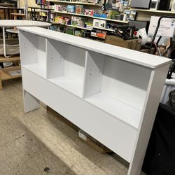 ID USA Furniture Full Size HeadBoard w/ Storage Shelves 56"L x 8.5"W x 39"H - White  