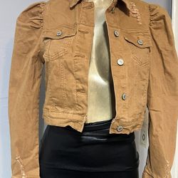 Brown Denim Jacket New.  Size Small 2 Available 