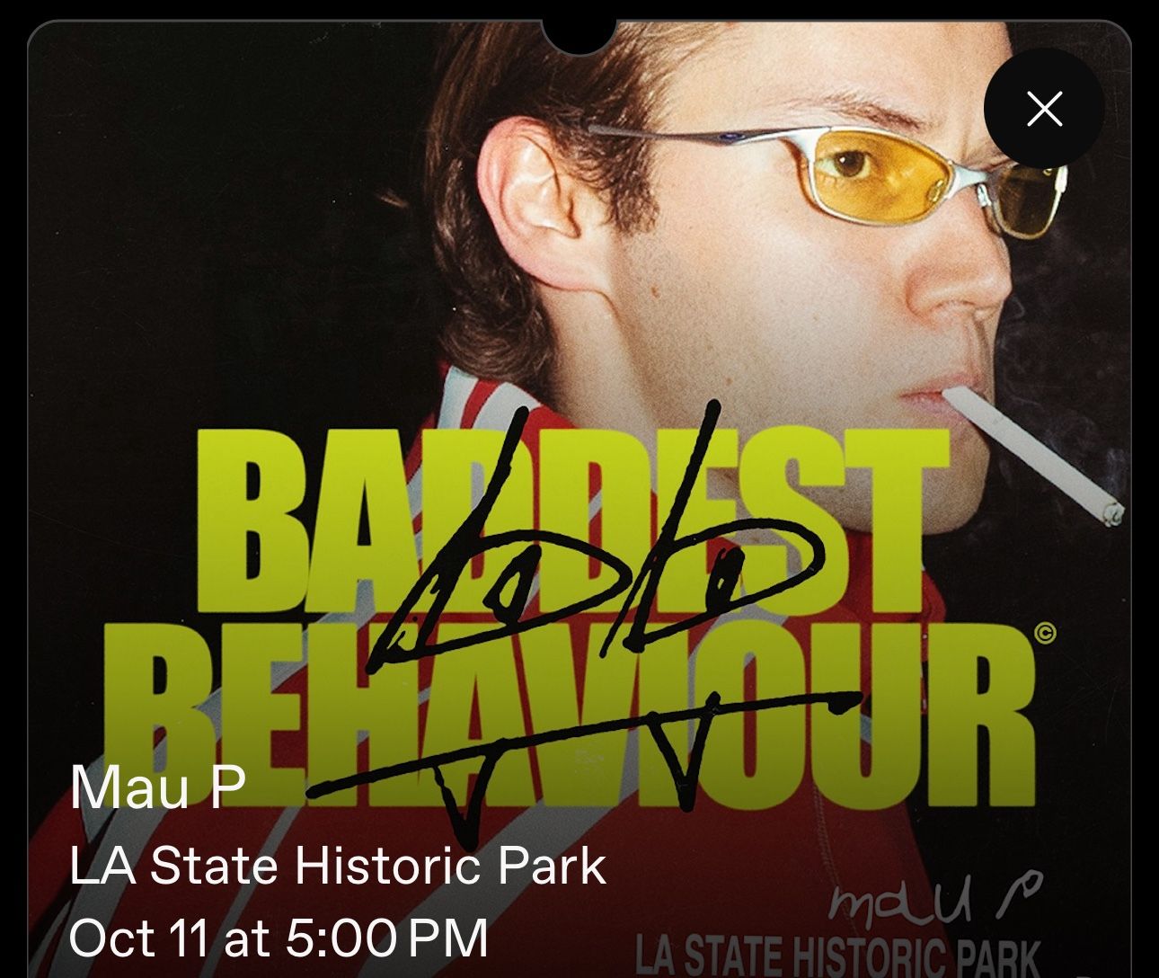 MAU P TICKETS SATURDAY 10/11