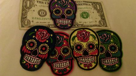 New DAY OF THE DEAD/ DIA DE MUERTOS iron on patches