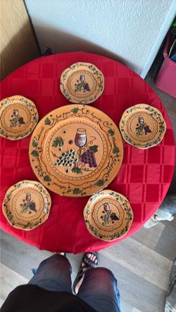 Wine platter and 5 plates