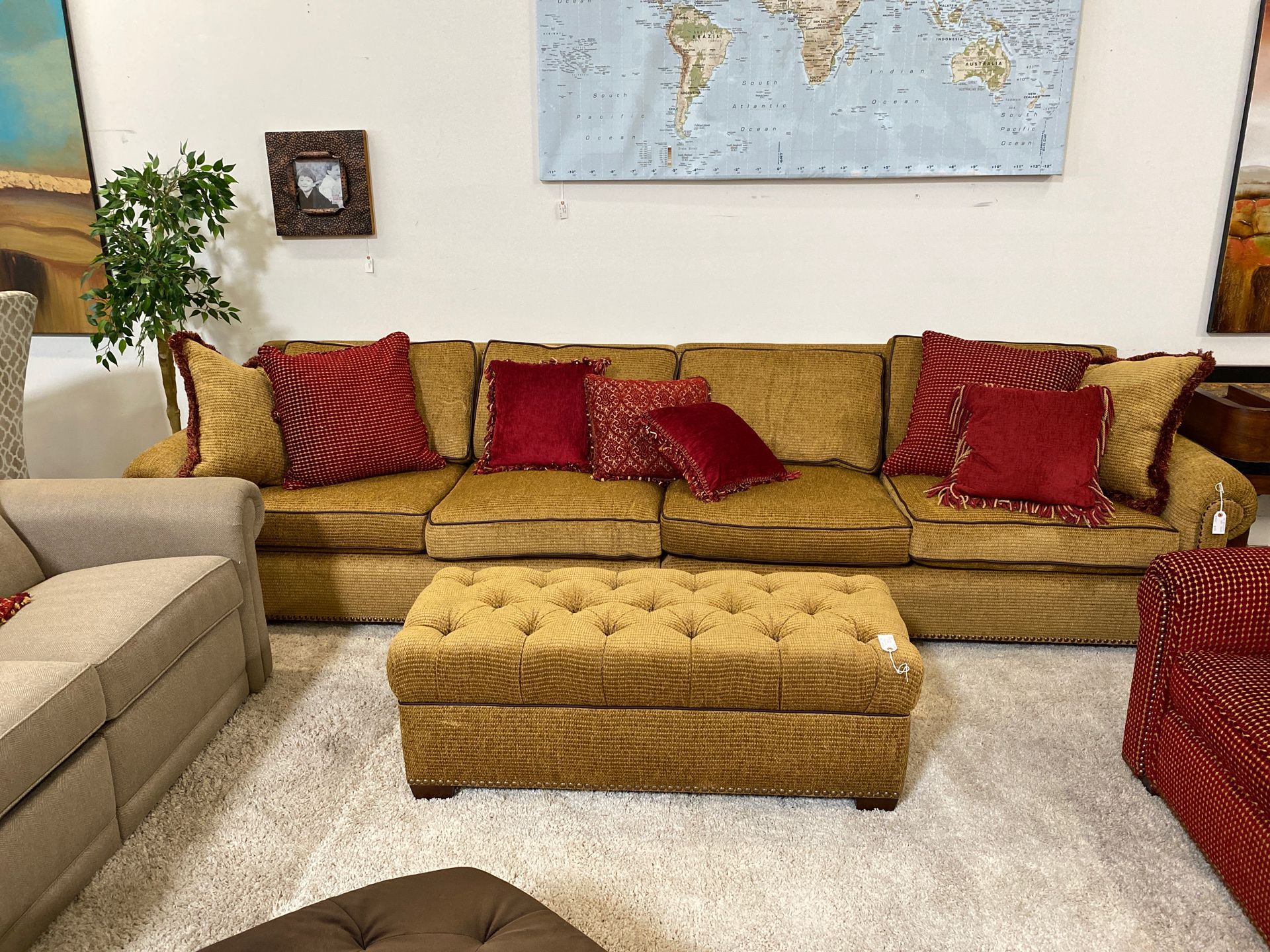 Tab upholstered sofa