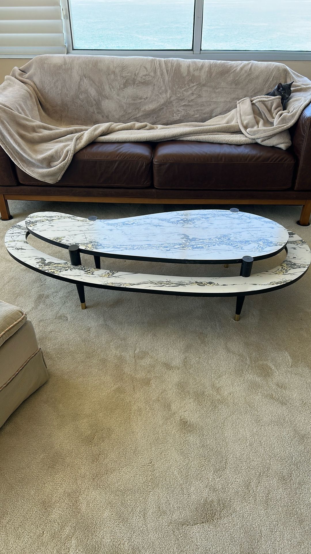 Original midcentury modern coffee table with side table too