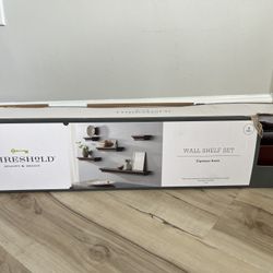 Threshold Wall Shelf Set (missing one shelf) Espresso Finish