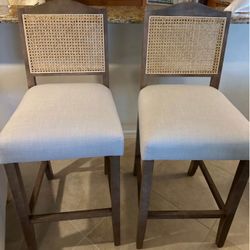 Two Bar Stools Coastal Style 
