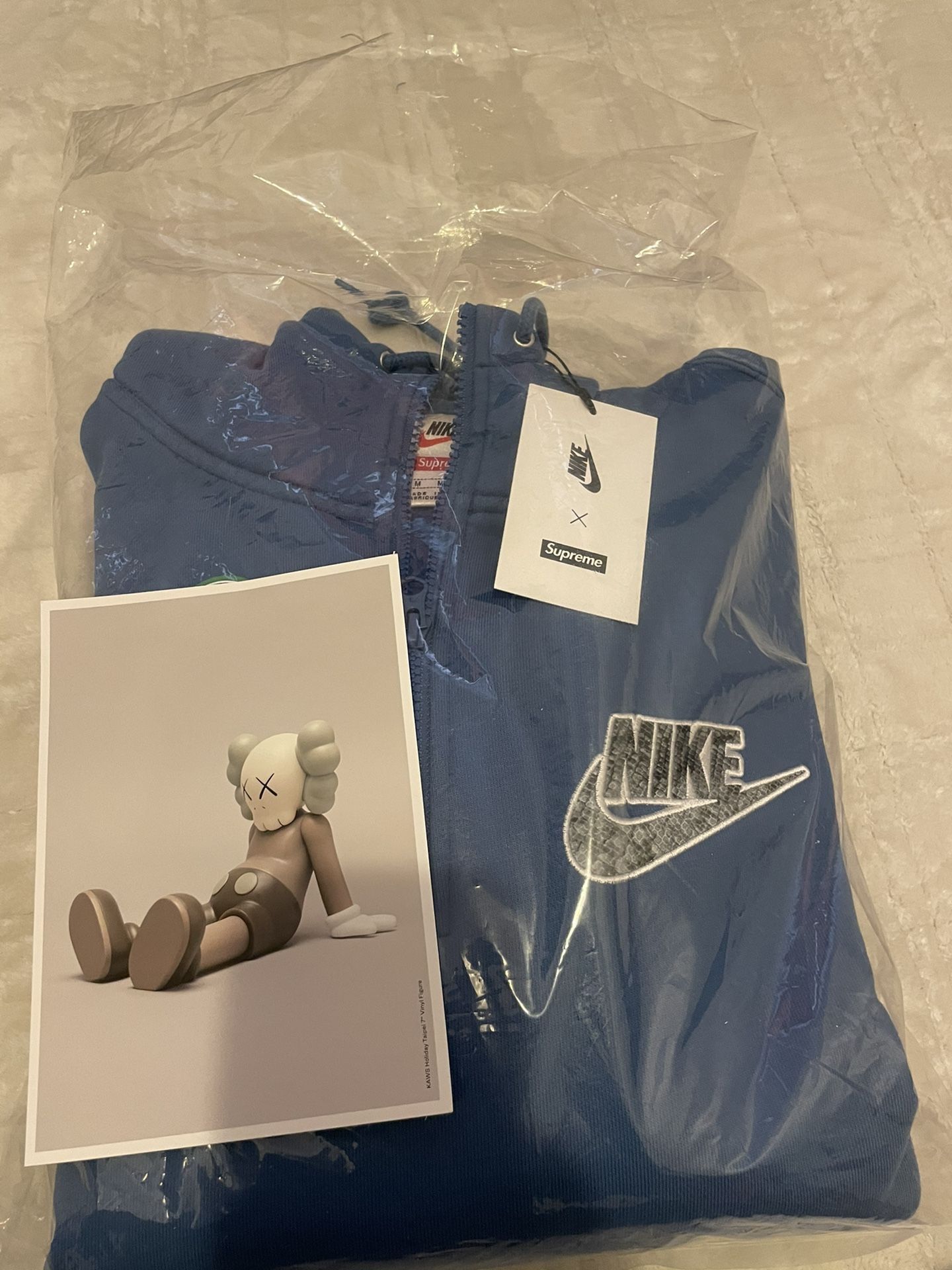 supreme nike half zip hooded sweatshirt blue