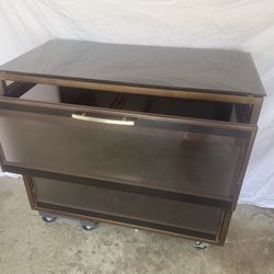 Glass 2-Drawers Hang File cabinet