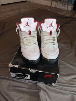 White Fire Red Jordan 5’s