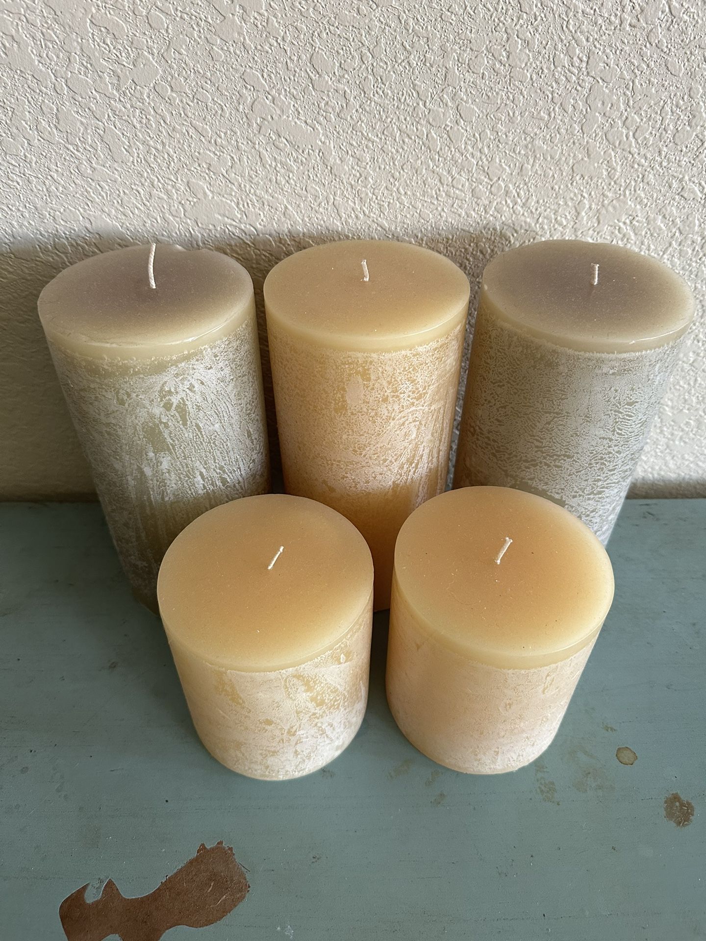 Pottery Barn Pillar Candles (set Of Five)