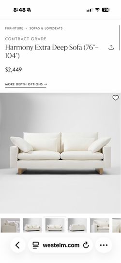 West Elm 76” Harmony Couch