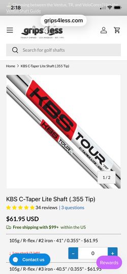 KBS c taper lite regular shafts gap through 5 iron
