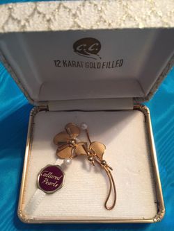 12k Gold Filled Flower with Petals and Cultured Pearls