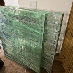 California King Bedframe And Tufted Gray Velvet Headboard