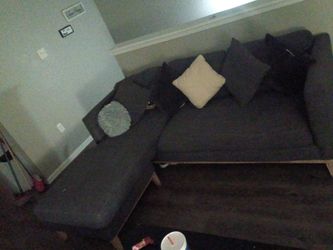Dark Gray Sectional Sofa with Chaise