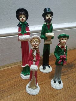 Set Of Rare Sears Christmas Carol Dickens Figures 4 Altogether Includes Mom,Dad,Son, And Daughter