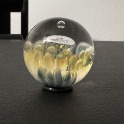 Unique rare art glass controlled bubble paperweight 1.75” In excellent condition 