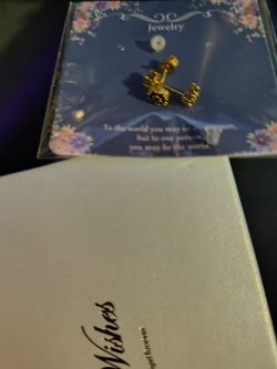 Gold-Tone Stud Earrings on Jewelry Card