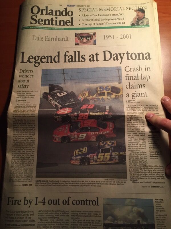 NASCAR Dale Earnhardt Death Newspapers