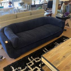 Plush Navy Loveseat