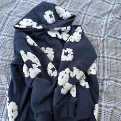 Navy Denim Tear Cotton Wreath Sz L