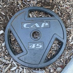 45 Lb Plates CAP Cast Iron Workout Bench Press Squat Deadlift