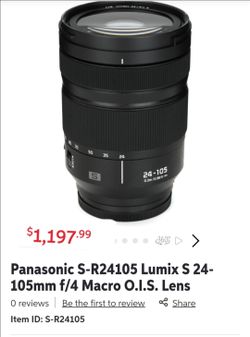 Panasonic S-R24105 Lumix S 24- 105mm f/4 Macro O.I.S. Lens