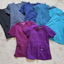 Bundle of 7 Small Women’s “Grey’s Anatomy by Barco” Scrub Tops