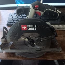 Porter Cable circular saw and hammer drill, with 2 batteries and charger