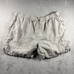 Quince 100% European Linen Men's 2XL Beige Drawstring Beach Shorts 7" Flax#7A