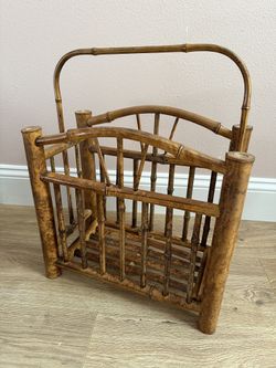 Vintage Bamboo Magazine Rack