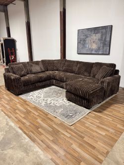 Brown Corduroy Sectional Sofa 🚛 Delivery Available