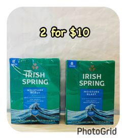 Irish Spring soap bars( 8 bars each) , 2 for $10‼️
