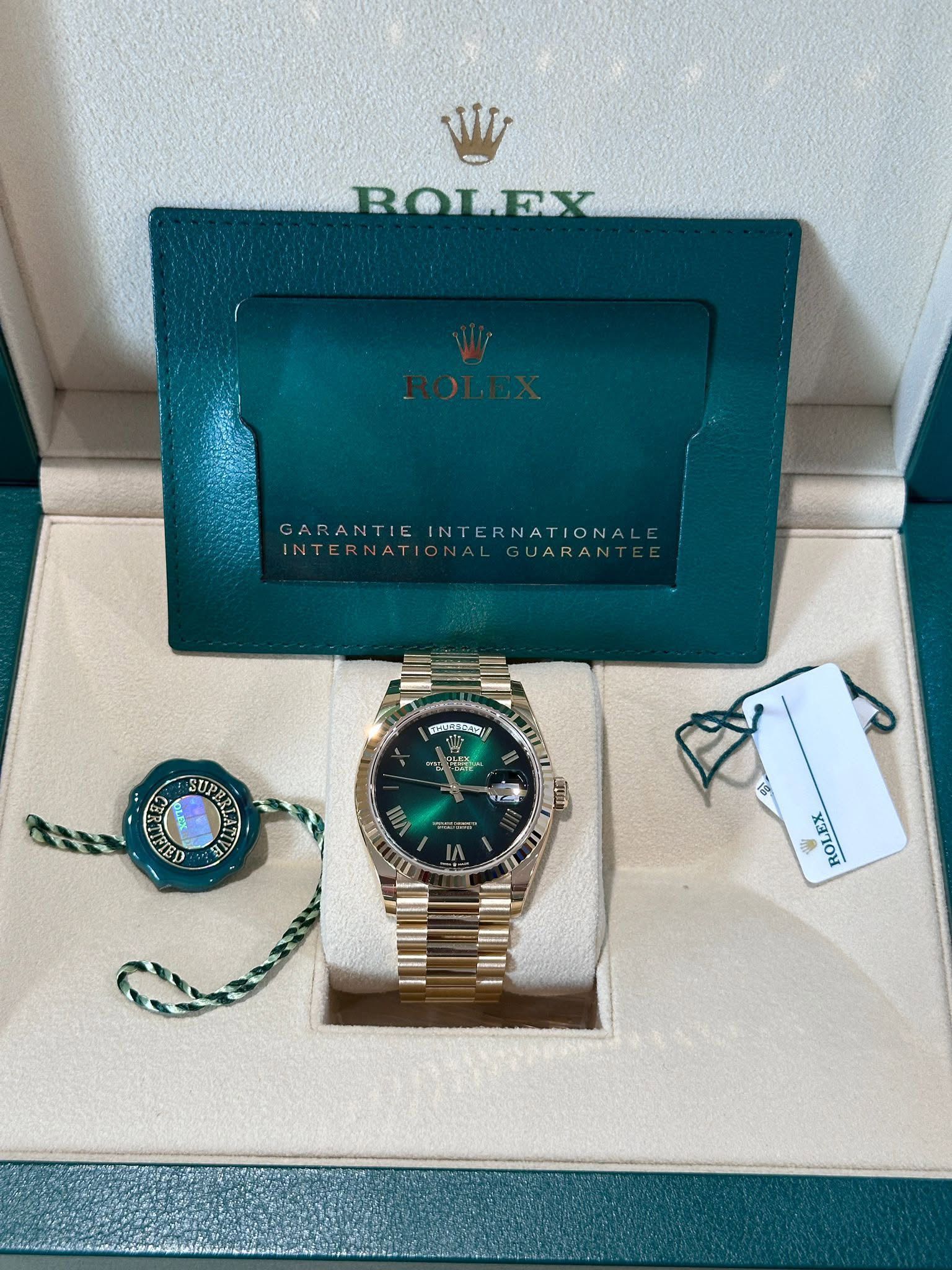 Rolex Day Date 36mm Green Ombré 128238