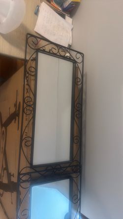 Set of 2 Black Metal Scroll Full-Length Mirrors – 26” x 58” Each