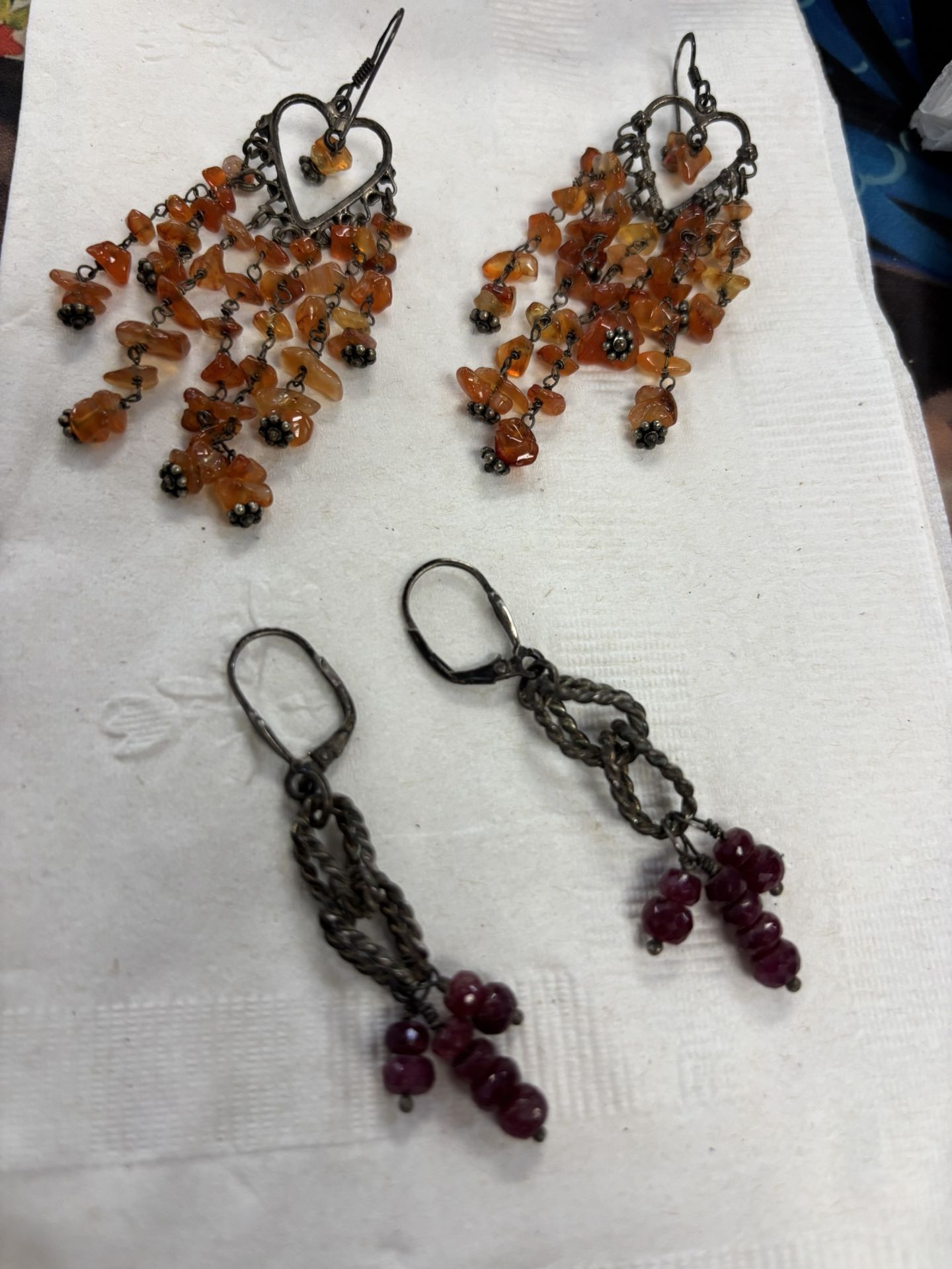 Sterling Silver Earrings Natural Stone 20.00 Each