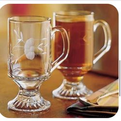 Vintage PRINCESS HOUSE Heritage IRISH COFFEE MUGS Footed #504 Set of 4 New inBox