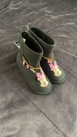 Minnie Mouse Girls Boots Black!! Botas De Niña Negra De Minnie Mouse 