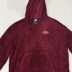 Nike sherpa burgundy jacket