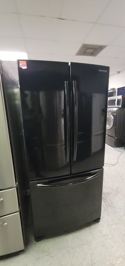 Samsung French Door Fridge — Black, Twin Cooling, Clean
