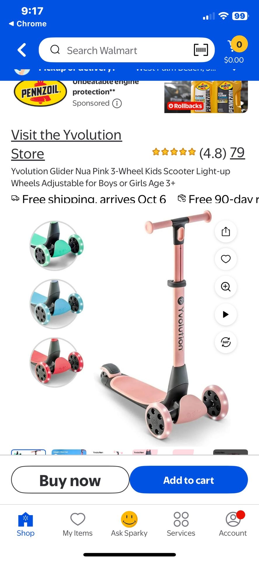 Yvolution 3 Wheel Glide