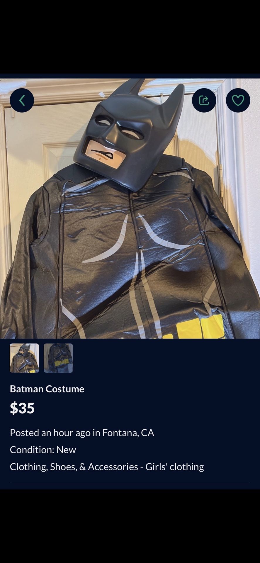 Batman Costum Kids Large 