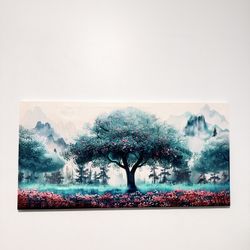 Blue Tree Home Decor Canvas Painting— 40$