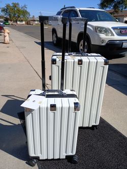 White Luggage Set