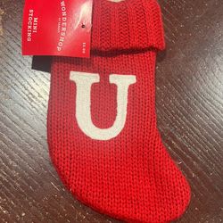 Knit Monogram LETTER X MINI 8" Christmas Stocking Wondershop Home Decor