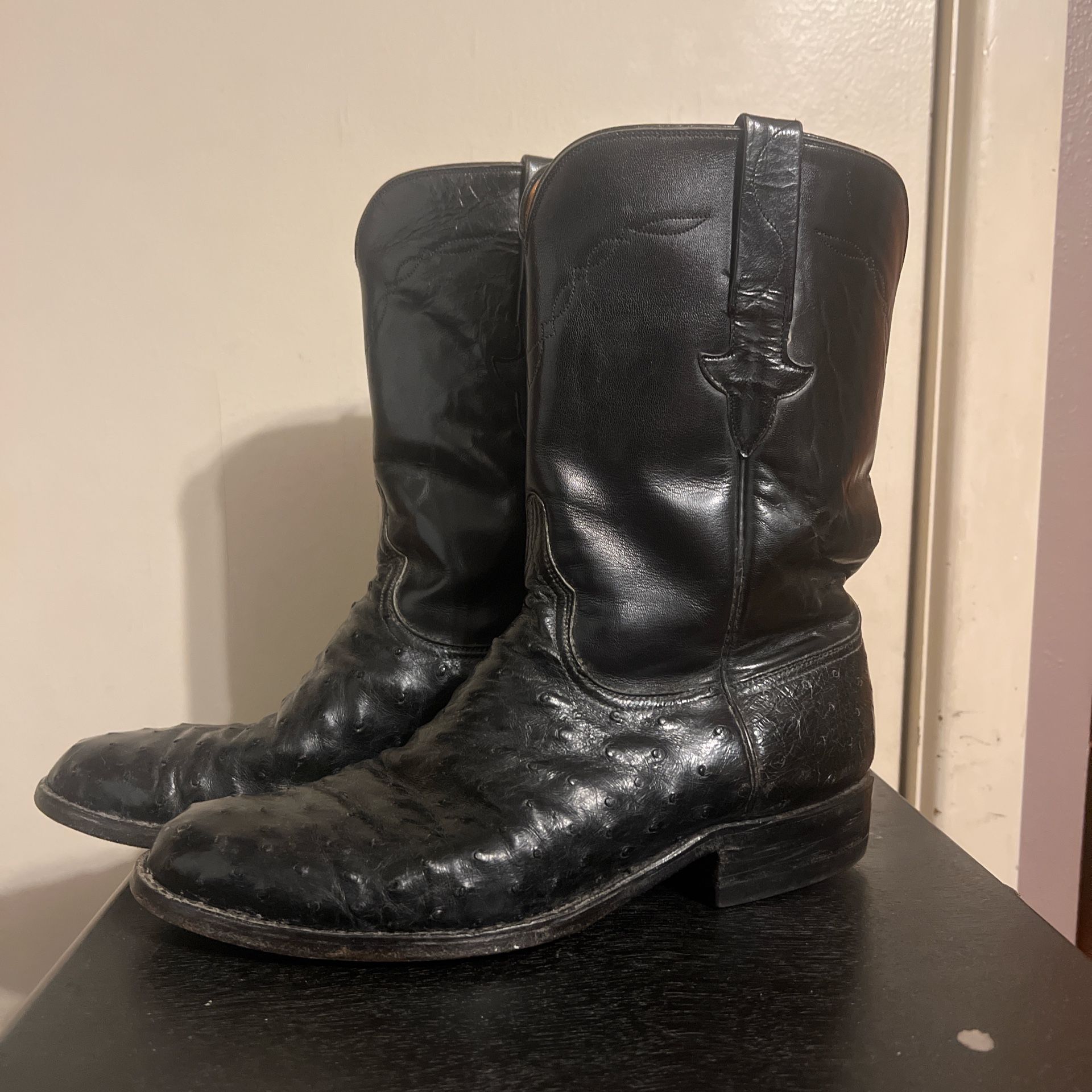 Lucchese Ostrich Skin 9D Vintage Boots